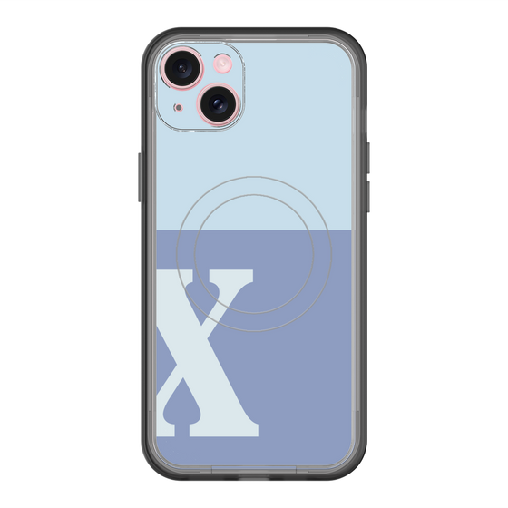 スリムプロテクションプレミアムケース with MagSafe［ オリジナル - initial two tone - X blue ］