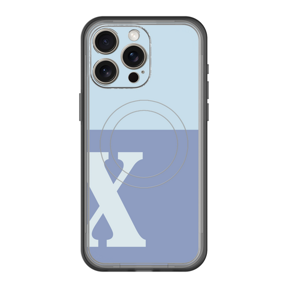 スリムプロテクションプレミアムケース with MagSafe［ オリジナル - initial two tone - X blue ］