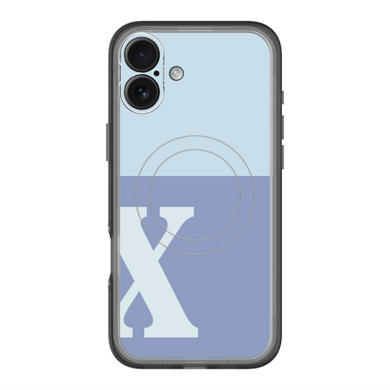 スリムプロテクションプレミアムケース with MagSafe［ オリジナル - initial two tone - X blue ］