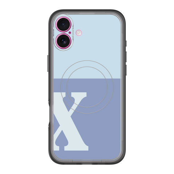 スリムプロテクションプレミアムケース with MagSafe［ オリジナル - initial two tone - X blue ］