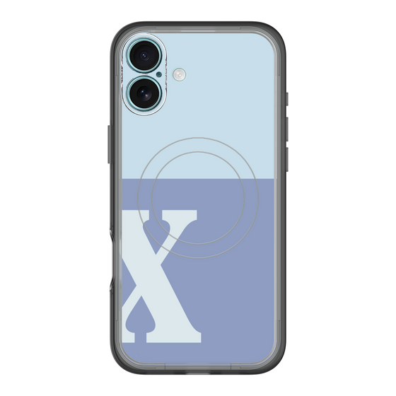 スリムプロテクションプレミアムケース with MagSafe［ オリジナル - initial two tone - X blue ］