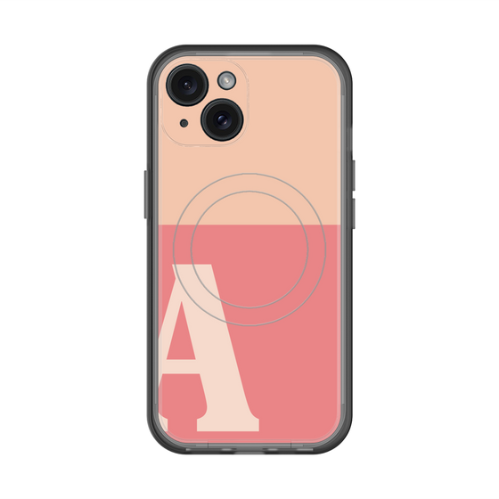 スリムプロテクションプレミアムケース with MagSafe［ オリジナル - initial two tone - A pink ］