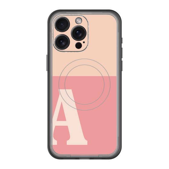 スリムプロテクションプレミアムケース with MagSafe［ オリジナル - initial two tone - A pink ］