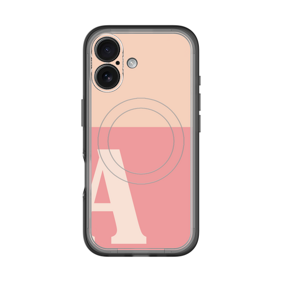 スリムプロテクションプレミアムケース with MagSafe［ オリジナル - initial two tone - A pink ］