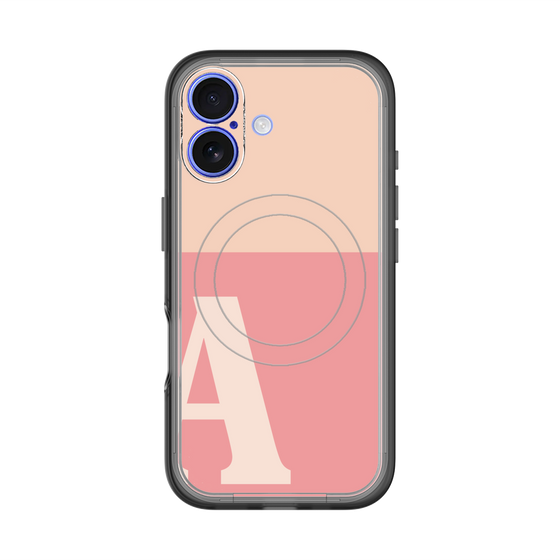 スリムプロテクションプレミアムケース with MagSafe［ オリジナル - initial two tone - A pink ］