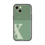 スリムプロテクションプレミアムケース with MagSafe［ オリジナル - initial two tone - X green ］