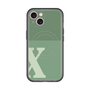 スリムプロテクションプレミアムケース with MagSafe［ オリジナル - initial two tone - X green ］