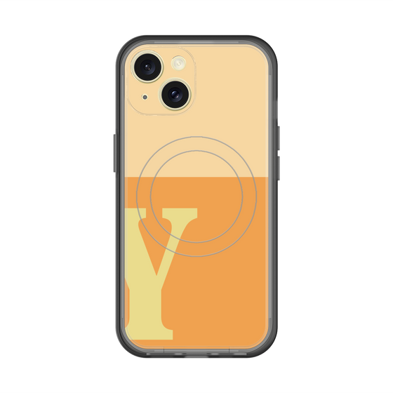 スリムプロテクションプレミアムケース with MagSafe［ オリジナル - initial two tone - Y orange ］