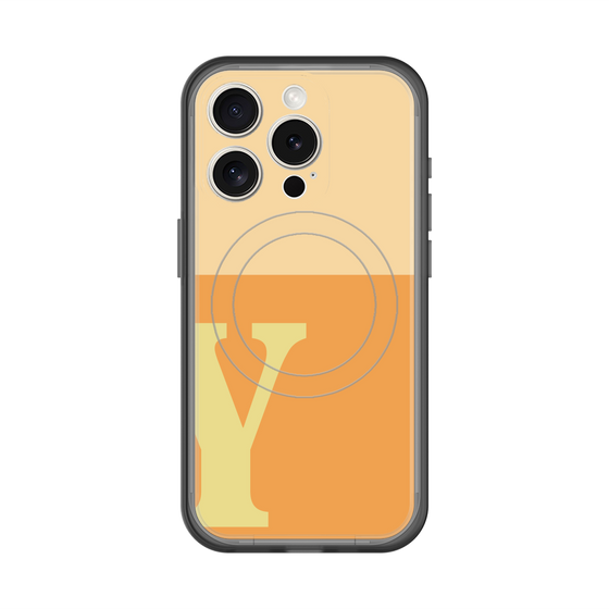 スリムプロテクションプレミアムケース with MagSafe［ オリジナル - initial two tone - Y orange ］