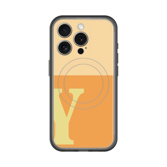 スリムプロテクションプレミアムケース with MagSafe［ オリジナル - initial two tone - Y orange ］