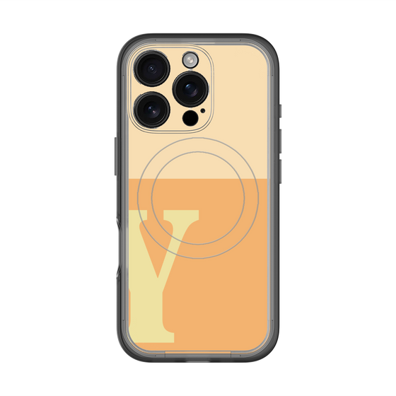 スリムプロテクションプレミアムケース with MagSafe［ オリジナル - initial two tone - Y orange ］