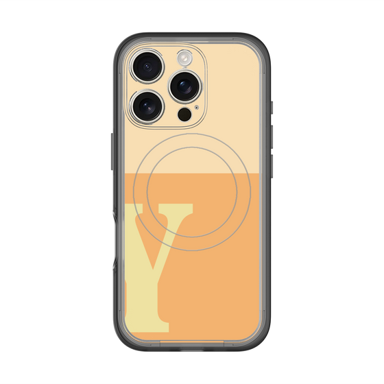 スリムプロテクションプレミアムケース with MagSafe［ オリジナル - initial two tone - Y orange ］