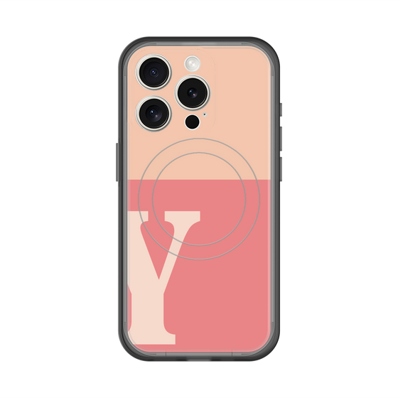 スリムプロテクションプレミアムケース with MagSafe［ オリジナル - initial two tone - Y pink ］
