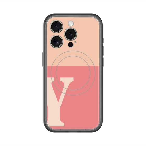 スリムプロテクションプレミアムケース with MagSafe［ オリジナル - initial two tone - Y pink ］