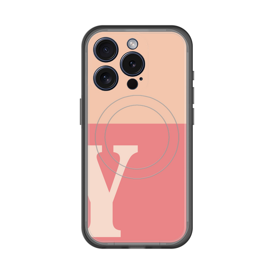 スリムプロテクションプレミアムケース with MagSafe［ オリジナル - initial two tone - Y pink ］