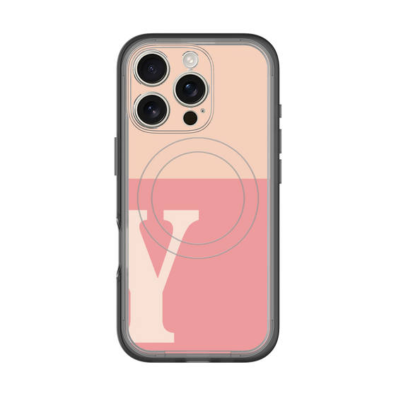 スリムプロテクションプレミアムケース with MagSafe［ オリジナル - initial two tone - Y pink ］