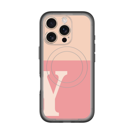 スリムプロテクションプレミアムケース with MagSafe［ オリジナル - initial two tone - Y pink ］