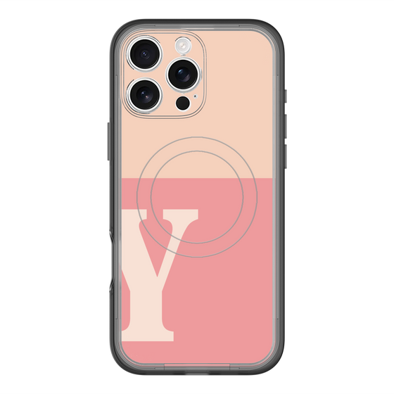 スリムプロテクションプレミアムケース with MagSafe［ オリジナル - initial two tone - Y pink ］