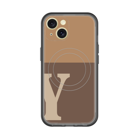 スリムプロテクションプレミアムケース with MagSafe［ オリジナル - initial two tone - Y brown ］