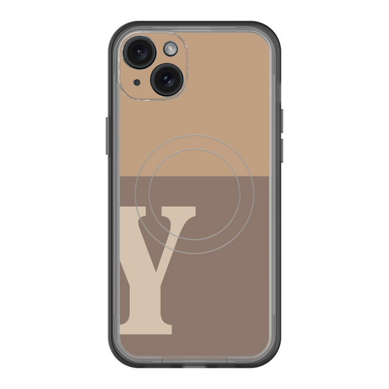 スリムプロテクションプレミアムケース with MagSafe［ オリジナル - initial two tone - Y brown ］