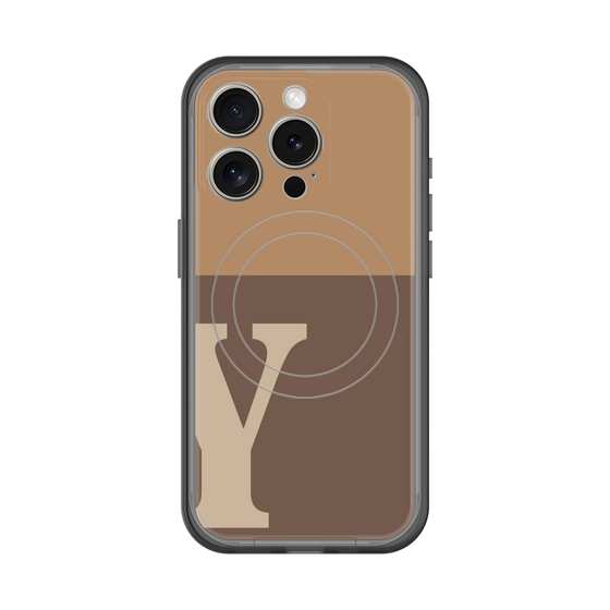 スリムプロテクションプレミアムケース with MagSafe［ オリジナル - initial two tone - Y brown ］