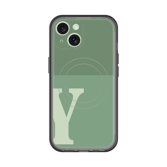スリムプロテクションプレミアムケース with MagSafe［ オリジナル - initial two tone - Y green ］