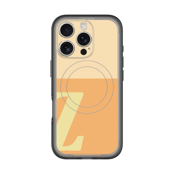 スリムプロテクションプレミアムケース with MagSafe［ オリジナル - initial two tone - Z orange ］