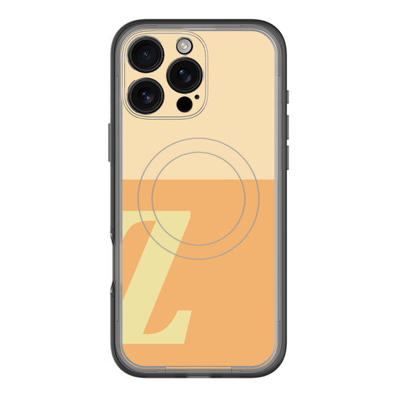 スリムプロテクションプレミアムケース with MagSafe［ オリジナル - initial two tone - Z orange ］