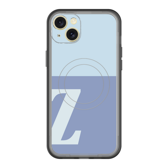 スリムプロテクションプレミアムケース with MagSafe［ オリジナル - initial two tone - Z blue ］
