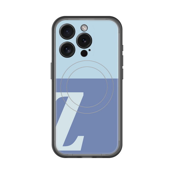 スリムプロテクションプレミアムケース with MagSafe［ オリジナル - initial two tone - Z blue ］