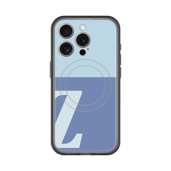 スリムプロテクションプレミアムケース with MagSafe［ オリジナル - initial two tone - Z blue ］