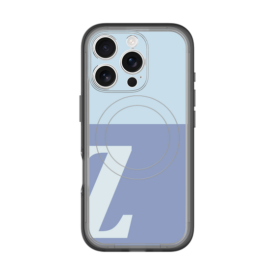 スリムプロテクションプレミアムケース with MagSafe［ オリジナル - initial two tone - Z blue ］