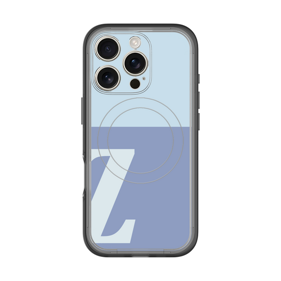 スリムプロテクションプレミアムケース with MagSafe［ オリジナル - initial two tone - Z blue ］