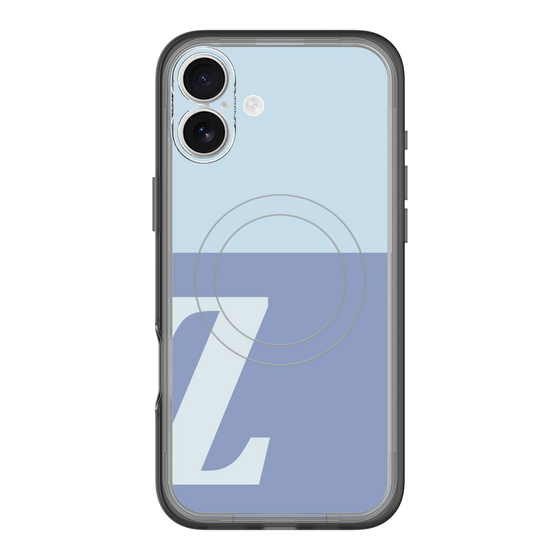 スリムプロテクションプレミアムケース with MagSafe［ オリジナル - initial two tone - Z blue ］