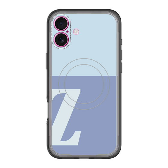 スリムプロテクションプレミアムケース with MagSafe［ オリジナル - initial two tone - Z blue ］