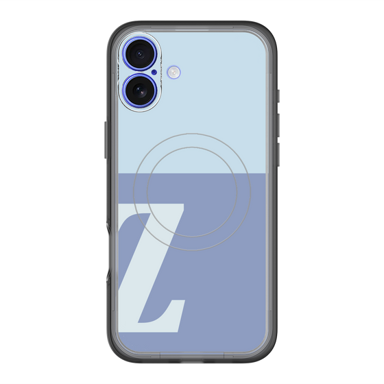 スリムプロテクションプレミアムケース with MagSafe［ オリジナル - initial two tone - Z blue ］