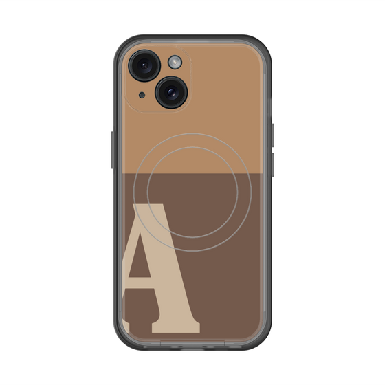 スリムプロテクションプレミアムケース with MagSafe［ オリジナル - initial two tone - A brown ］