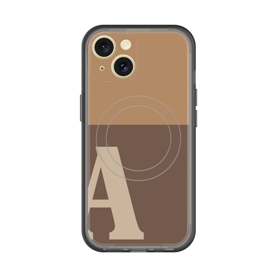スリムプロテクションプレミアムケース with MagSafe［ オリジナル - initial two tone - A brown ］