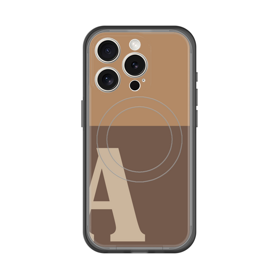 スリムプロテクションプレミアムケース with MagSafe［ オリジナル - initial two tone - A brown ］