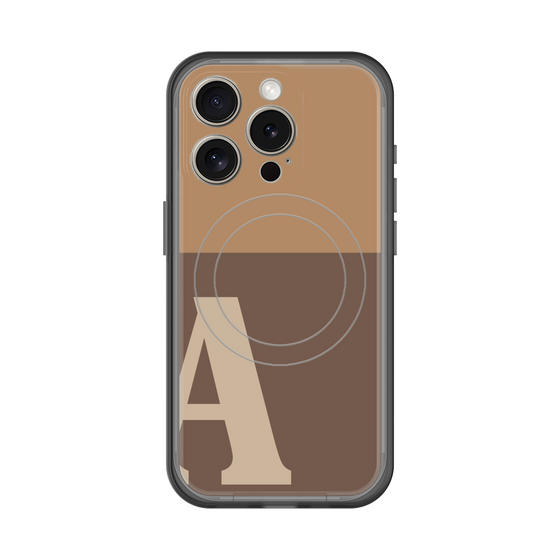 スリムプロテクションプレミアムケース with MagSafe［ オリジナル - initial two tone - A brown ］