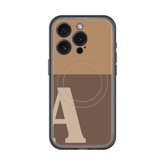 スリムプロテクションプレミアムケース with MagSafe［ オリジナル - initial two tone - A brown ］