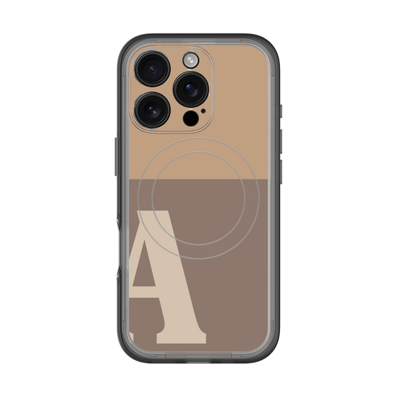 スリムプロテクションプレミアムケース with MagSafe［ オリジナル - initial two tone - A brown ］