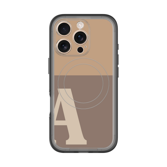 スリムプロテクションプレミアムケース with MagSafe［ オリジナル - initial two tone - A brown ］