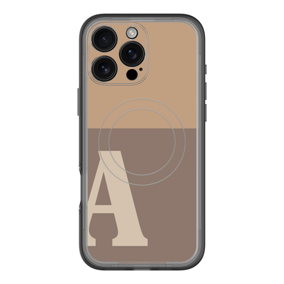 スリムプロテクションプレミアムケース with MagSafe［ オリジナル - initial two tone - A brown ］