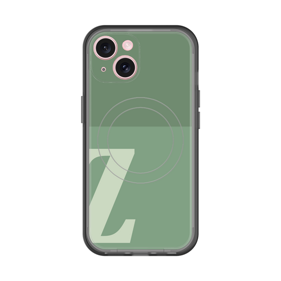 スリムプロテクションプレミアムケース with MagSafe［ オリジナル - initial two tone - Z green ］