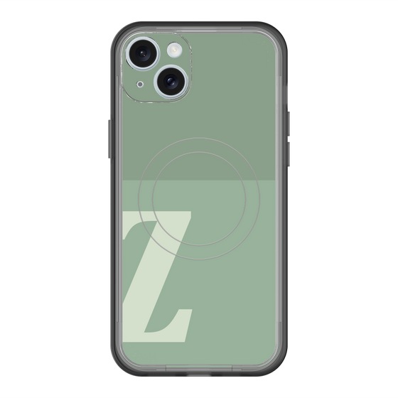 スリムプロテクションプレミアムケース with MagSafe［ オリジナル - initial two tone - Z green ］