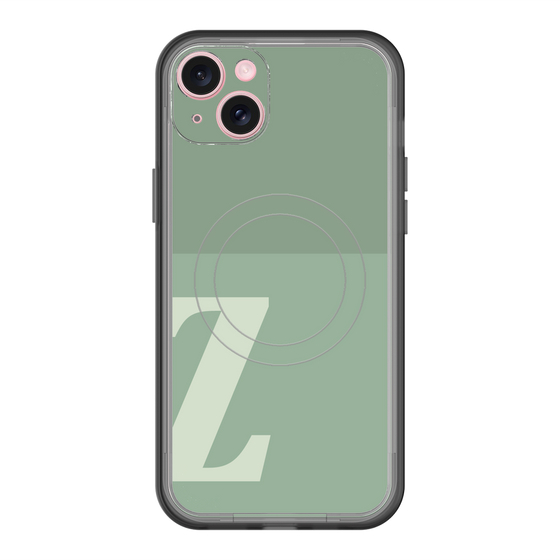 スリムプロテクションプレミアムケース with MagSafe［ オリジナル - initial two tone - Z green ］