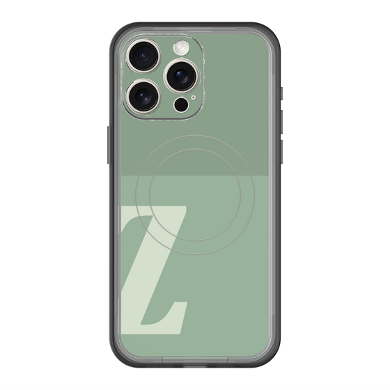 スリムプロテクションプレミアムケース with MagSafe［ オリジナル - initial two tone - Z green ］