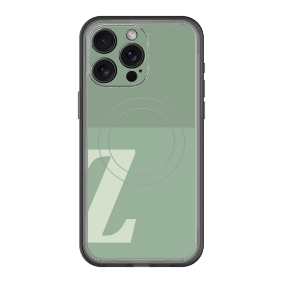 スリムプロテクションプレミアムケース with MagSafe［ オリジナル - initial two tone - Z green ］