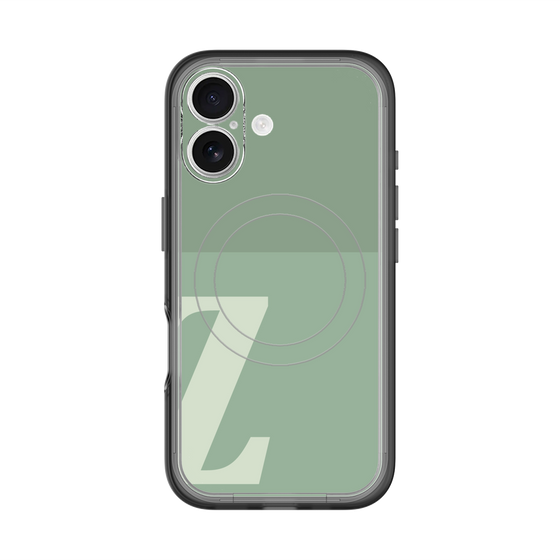 スリムプロテクションプレミアムケース with MagSafe［ オリジナル - initial two tone - Z green ］